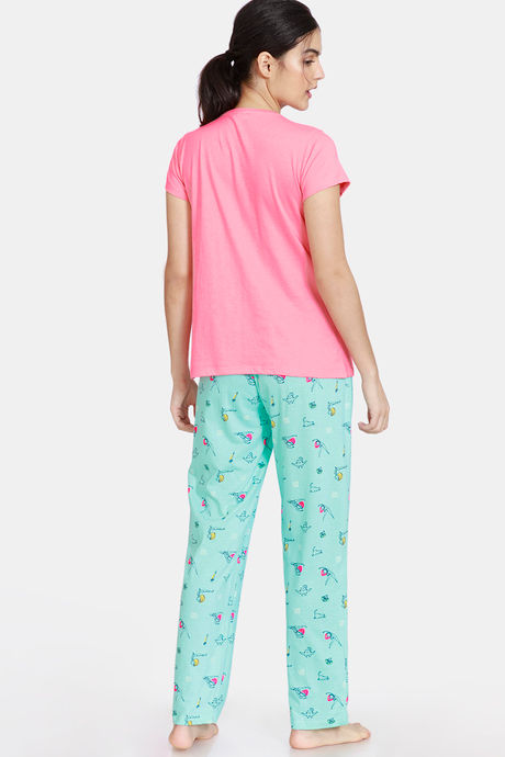 Zivame Her World Cotton Pyjama Set - Aruba Blue — image 3